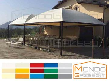 Gazebo 5x5 Sun Pluvio tetto rotondo fisso acciaio