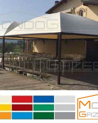 Gazebo 5x5 Sun Pluvio tetto rotondo fisso acciaio