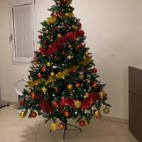 Albero di natale smontabile con luci e palline