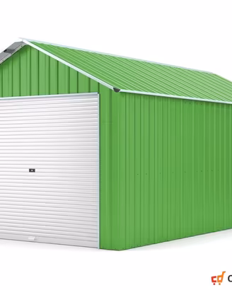 Prefabbricato box cantiere 360x610 verde chiaro