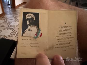 Santino commemorativo Benito Mussolini – pezzo da