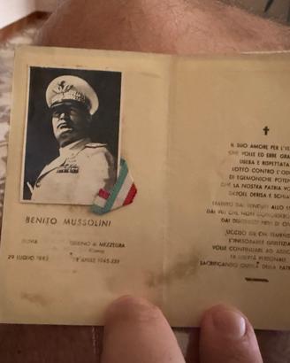 Santino commemorativo Benito Mussolini – pezzo da
