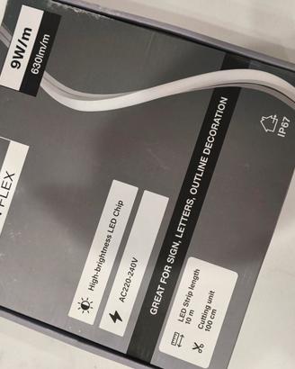 Neon Flex LED Serie 220V 9W/m IP67 10m Flessibile 