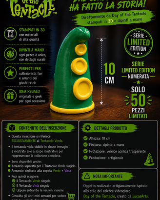 DAY OF THE TENTACLE - Statuina Tentacolo Verde