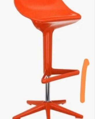Sgabello Kartell spoon da bar girevole  Rosso verm