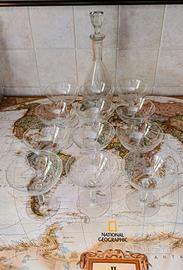 Set vintage 12 bicchieri vini bianchi e decanter