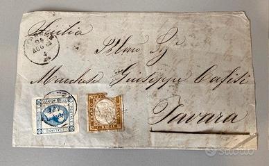 frammento di lettera con 2 francobolli Regno