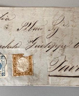 frammento di lettera con 2 francobolli Regno