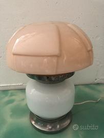 Lampada appoggio vintage vetro Murano rosa