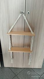 Mensole in legno e cotone - shabby chic