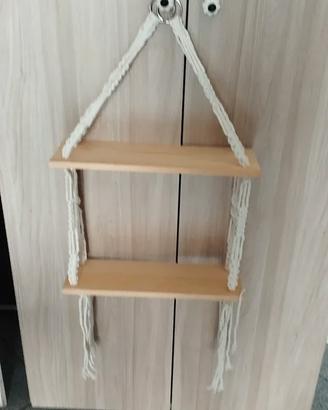 Mensole in legno e cotone - shabby chic