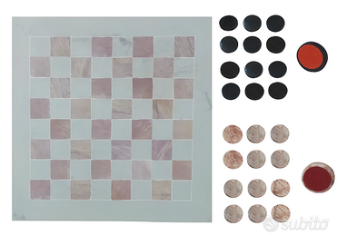 Dama scacchiera 35x35 cm pietra saponara