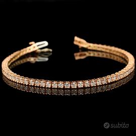 TENNIS BRACCIALE ORO ROSA 14KT BRILLANTI 3.90 CT