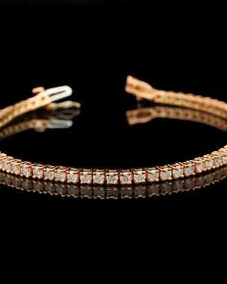 TENNIS BRACCIALE ORO ROSA 14KT BRILLANTI 3.90 CT
