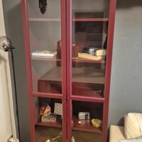 Libreria con ante a vetro Ikea Billy rosso scuro
