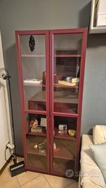 Libreria con ante a vetro Ikea Billy rosso scuro
