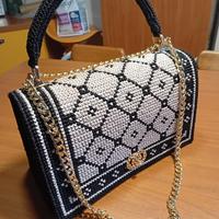 Borsa uncinetto su rete handmade