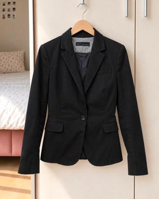 Blazer nero Zara basic cotone slim righe tg L44