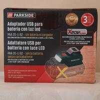 Adattatore USBxbatteria 20V+LED POWERBANK PARKSIDE