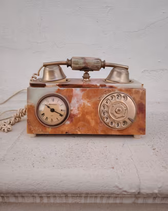 telefono vintage anni 70 in onice e ottone