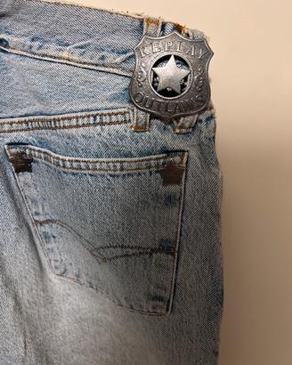 Jeans Replay vintage con stelle metallo