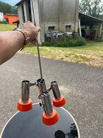 Lampadario Cosack in acciaio cromato anni 70