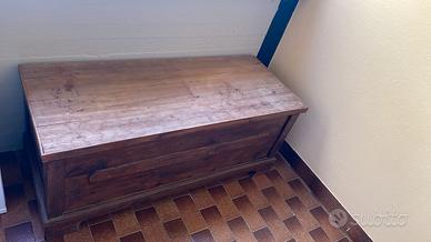 Cassapanca contenitore in legno massello (120x50x5