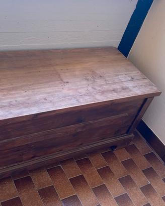 Cassapanca contenitore in legno massello (120x50x5