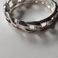 Bracciale in metallo argentato rodiato 