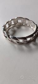 Bracciale in metallo argentato rodiato 