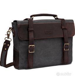 VASCHY Borsa a tracolla vintage donna uomo tela pe
