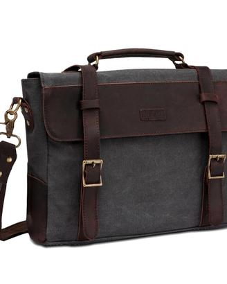 VASCHY Borsa a tracolla vintage donna uomo tela pe