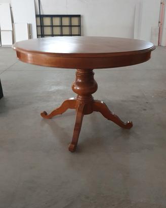 tavolo tondo in noce con 6 sedie