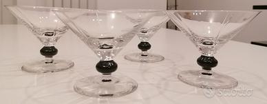 Set 4 Coppe Gelato In Cristallo.Cristalleria Corba