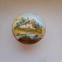 porta pillole in ceramica Castelli dipinto a mano 