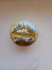 porta pillole in ceramica Castelli dipinto a mano 