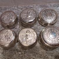 LOTTO 6 antiche scatola portagioie ARGENTO 