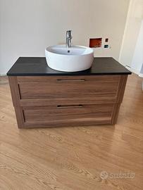 Mobile Bagno con,2 Cassetti con Lavabo e Rubinetto