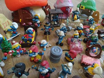 Puffi - collezione 38 pz più casette anni '80