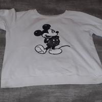 Felpa Bianca Disney Topolino con Paillettes 
