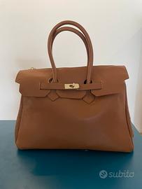 Borsa in pelle stile Birkin