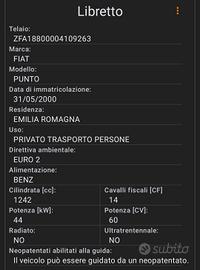 FIAT PUNTO sx del 2000