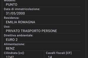 FIAT PUNTO sx del 2000