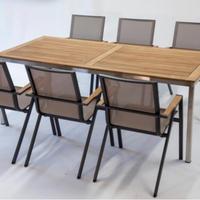 Set giardino lusso NUOVO 7 pezzi teak alluminio