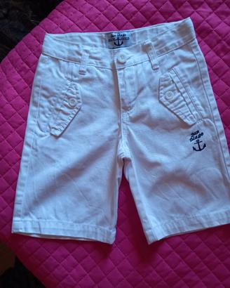 Bermuda bianco  in puro cotone bimbo 3/4 anni