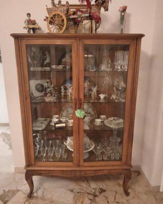 cristalliera in legno vintage 