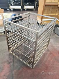 carrello inox da forno per teglie usato