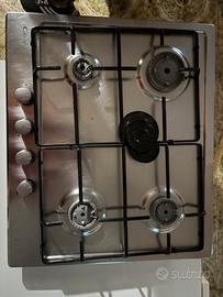 Piano cottura a gas 4 fuochi in acciaio inox