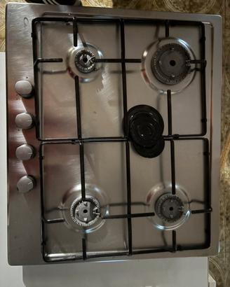 Piano cottura a gas 4 fuochi in acciaio inox