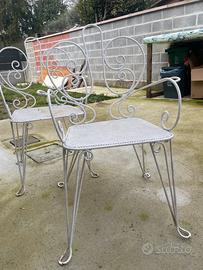 Tavolo con 5 sedie in ferro